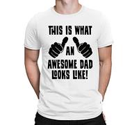 buzz shirts Gift for Fathers - This is What an Awesome Dad Looks Like - Mens Organic Cotton T-Shirt White