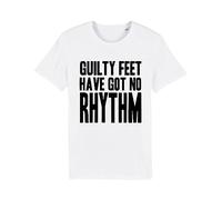 buzz shirts Guilty Feet Got No Rhythm T-Shirt, Unisex Mens Womens Retro 80s Fancy Dress, Made from Organic Cotton