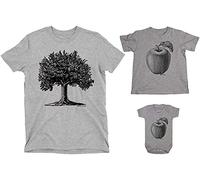 buzz shirts Matching Family T-Shirt Set, Apple Never Falls Far Tree, Made from Organic Cotton