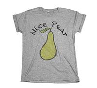 buzz shirts Nice Pear, Mens or Women's Funny Fruit Slogan Organic Cotton T-Shirt Grey