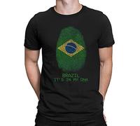 buzz shirts Nigeria ITS in My DNA - Mens Fingerprint Football Fan Organic Cotton T-Shirt Black