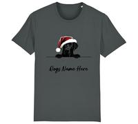 buzz shirts Personalised Labrador Christmas T-Shirt for Dog Lovers, Mens or Womens Unisex Fit Charcoal