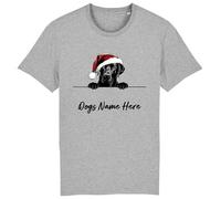 buzz shirts Personalised Labrador Christmas T-Shirt for Dog Lovers, Mens or Womens Unisex Fit Grey
