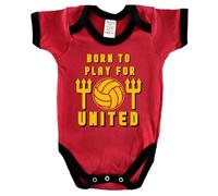 buzz shirts Personalised Manchester Baby Grow, Born To Play For Name & Number Football Sports