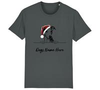 buzz shirts Personalised Whippet Christmas T-Shirt for Dog Lovers, Mens or Womens Unisex Fit Charcoal