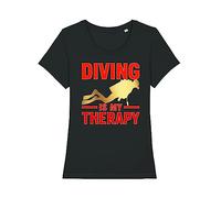 buzz shirts Scuba Diving T-Shirt Mens Or Womens, Diving is My Therapy, Made from Organic Cotton