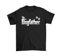 buzz shirts The Dogfather, Mens Regular Fit T-Shirt, Made from Organic Cotton, Top Dad Black