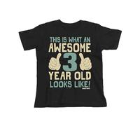 buzz shirts This is What an Awesome 3 Year Old Looks Like, Boys 3rd Birthday T-Shirt, Made from Black
