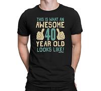 buzz shirts This is What an Awesome 40 Year Old Looks - Mens Organic Cotton Novelty Birthday T-Shirt Black