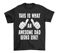 buzz shirts This is What an Awesome Dad Looks Like, Fathers Day T-Shirt, Made from Organic Cotton (2X-Large, Black)