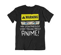 buzz shirts Warning May Spontaneously Talk About Anime - Mens or Womens Organic Cotton Manga T-Shirt Black