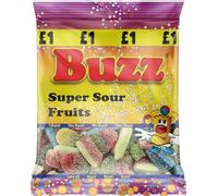 Buzz Sweet's Super Sour Fruits - Multipack of 10 Bags
