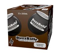 BuzzBallz Espresso Martini, Ready to Drink Cocktail, 13.5% ABV, 12x200ml, Pre Mixed Espresso Cocktail Made from Vodka and Coffee, Bold and Slightly Sweet Notes, with Natural Flavours, Gift Idea