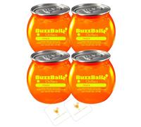 BuzzBallz Peach Chillers Ready-to-Drink Cocktails | 4 x 187ml | 15% ABV | Peach Flavour Alcoholic Drinks | with 2 Celebration Spirits Beer Mats