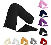 BuzzBuy V shaped pillowcase cover, 100% Poly-cotton Back & Neck Support Orthopaedic Pregnancy/Nursing V Pillowcase cover only (Black)