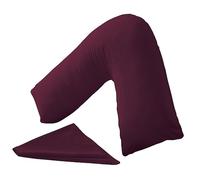 BuzzBuy V shaped pillowcase cover, 100% Poly-cotton Back & Neck Support Orthopaedic Pregnancy/Nursing V Pillowcase cover only -Envelope Closure (Plum)