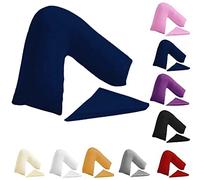 Buzzbuy V shaped pillowcase cover, 100% Poly-cotton Back & Neck Support Orthopaedic Pregnancy/Nursing V Pillowcase cover only (Blue)