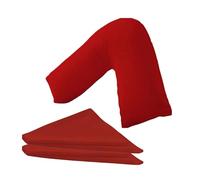BuzzBuy V shaped pillowcase cover,Pack of 2 100% Poly-cotton Back & Neck Support Orthopaedic Pregnancy/Nursing V Pillowcase cover only (Red)
