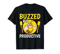 Buzzed But Productive Funny Bee Coffee Humor T-Shirt