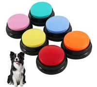 Buzzer with Recording Function, Pack of 6 Buzzers with Sound, Pet Talking Training Answer Buzzer, Pet Training Button, 30 Seconds Recording & Playback, Suitable for Pet Training