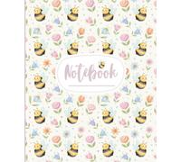 Buzzing Blooms: Bumble Bee & Flower Notebook: Cute Watercolor Bee Journal for Everyday Writing - 7.5" x 9.25", 110 Wide Ruled Pages