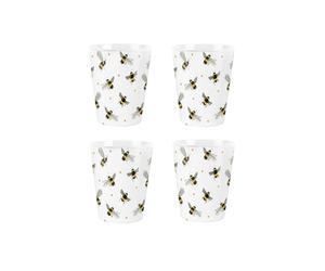 Buzzing Bumblebees Egg Cups Set - Pack of 4 Ceramic Egg Cups/Holders Kitchenware/Shot Glasses Drinkware Boxed Gift/Present