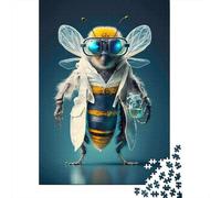Buzzing Genius Lab Bee 1000-Piece Jigsaw Puzzle for Adults, 70x50cm/1000pcs; for Calm Hands-on Time after Work; Smooth White Cardboard Pieces