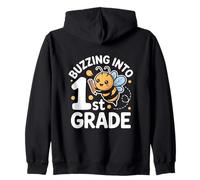 Buzzing Into 1st Grade Cute Bee Back To School Zip Hoodie