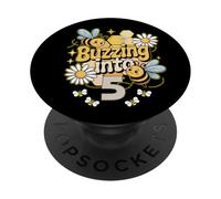 Buzzing Into 5 Cute Bee Fifth Birthday Party PopSockets Adhesive PopGrip