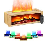 BuzzoXerex Essential Oil Diffuser Fireplace, Home Flame Fragrance Diffuser with Remote Control, 7 Types of LED Lights with Timer, Ideal for Home, Office Sports (Wood Effect)