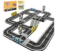 BuzzoXerex Magnetische Bausteine Straßenset, 50PCS Magnet Straße, Magnetbausteine Straßenset Lernaktivitäten Geschenk ab 3 4 5 Jahre (50)