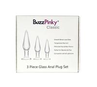 BuzzPinky Classic 3-Piece Glass Butt Plug Set | Anal Training Kit | Smooth, Durable Design | Graduated Sizes for Comfort & Pleasure