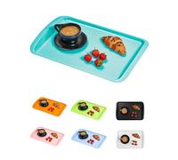 BuzzTrove - 1pc Serving Tray | Durable Plastic Tea Tray & Dinner Tray | Trays for Eating on Lap, Food Serving & Snacks | Dishwasher Safe, Stackable| 12-Month Guarantee | STMTQ