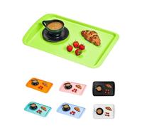 BuzzTrove - 1pc Serving Tray | Durable Plastic Tea Tray & Dinner Tray | Trays for Eating on Lap, Food Serving & Snacks | Dishwasher Safe, Stackable| 12-Month Guarantee | STMG