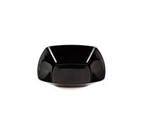 Buzztrove 4 Pcs Deep Square Plastic Bowls Set | 16 cm, 19 cm & 24 cm | Unbreakable Colorful Bowls for Parties, E-Co Friendly, Reusable Bowls for Salad & Pasta (Black, 19 x 19cm)