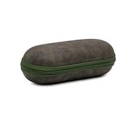 BUZZUFY Watch Box hard case, vintage design leather imitation, gray/khaki green travel protection box