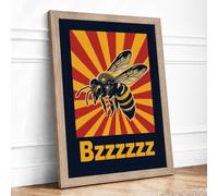 Buzzworthy Starburst Retro Framed Wall Art Print A1 (84.1×59.4cm) Oak, Wall Decor for Living Room, Bedroom, Office & Home, Ready to Hang, Art Gift