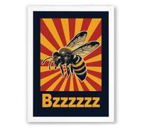 Buzzworthy Starburst Retro Framed Wall Art Print A3 (42×29.7cm) White, Wall Decor for Living Room, Bedroom, Office & Home, Ready to Hang, Art Gift