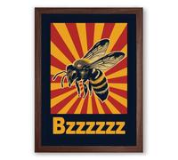Buzzworthy Starburst Retro Framed Wall Art Print A4 (29.7×21cm) Walnut, Wall Decor for Living Room, Bedroom, Office & Home, Ready to Hang, Art Gift