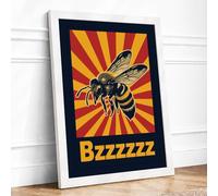 Buzzworthy Starburst Retro Framed Wall Art Print A4 (29.7×21cm) White, Wall Decor for Living Room, Bedroom, Office & Home, Ready to Hang, Art Gift