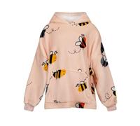 Buzzy Bees Oversized Blanket Sherpa Fleece Hoodie with pocket, Super Soft Warm Wearable Unisex