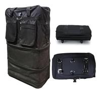 BV-06 Foldable/Extendable Travel Bag, Waterproof Canvas and Wheels, Large Capacity and Resistance Oxford Black. Two Sizes: 149L and 182L, Black/White, ( 90cm x 52cm x 32cm ), Expandable and Foldable