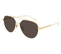 BV1013SK 003 Unisex Sunglasses Metal Gold Brown Pilot