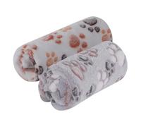 BVAGSS 2 Pack Large Dog Blanket, Super Soft Warm Pet Cover Blankets, Paw Print Puppy Fleece Flannel Blanket for Small Medium Lagre Dogs and Cats MW003