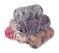 BVAGSS 6 Pack Small Dog Blanket, Super Soft Warm Pet Cover Blankets, Paw Print Puppy Fleece Flannel Blanket for Small Medium Dogs and Cats MW003