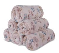 BVAGSS 6 Pack Small Dog Blanket, Super Soft Warm Pet Cover Blankets, Paw Print Puppy Fleece Flannel Blanket for Small Medium Dogs and Cats MW003