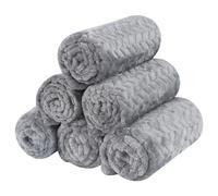 BVAGSS 6 Pack Small Dog Blanket, Super Soft Warm Pet Cover Blankets, Puppy Fleece Flannel Blanket for Small Medium Dogs Cats XH075 (104 x 76 cm, Grey Wheat Ears)