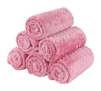 BVAGSS 6 Pack Small Dog Blanket, Super Soft Warm Pet Cover Blankets, Puppy Fleece Flannel Blanket for Small Medium Dogs Cats XH075 (76 x 52 cm, Pink Wheat Ears)