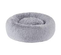 BVAGSS Anxiety Dog Bed, Round Plush Donut Dog Bed Cat Bed Marshmallow Fluffy Cuddler Washable Calming Puppy Bed for Small/Medium Dogs XH034 (Diameter:50cm, Light Grey)