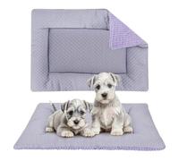 BVAGSS Dog Bed Mat,Crate Pad Reversible,Soft Kennel Pad, Washable Crate Mat (Cool and Warm),Pet Sleeping Mattress for Small Medium Dogs XH080 (60x45cm,Corn Velvet Purple)
